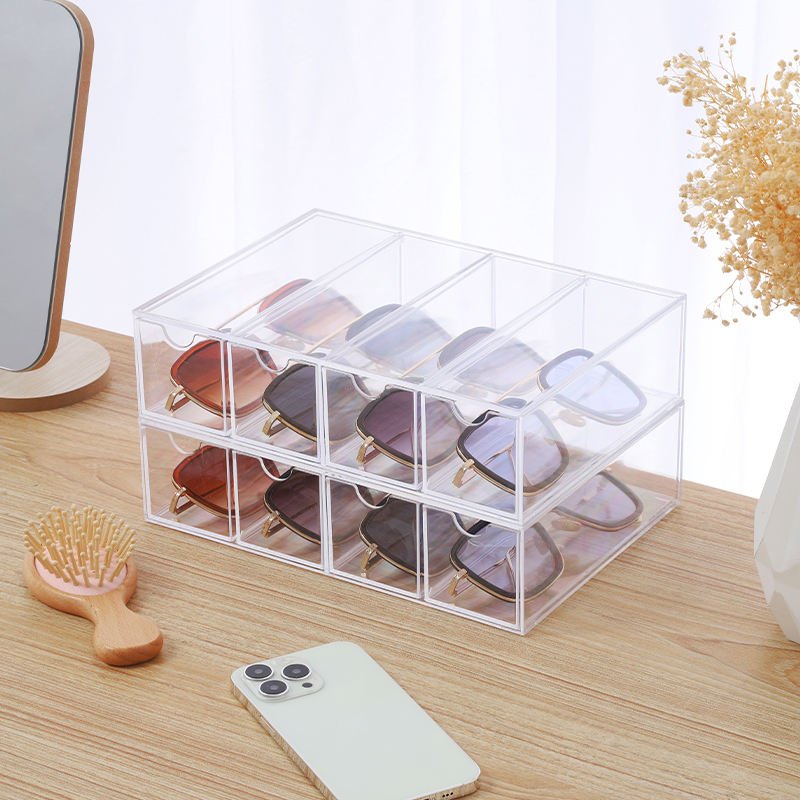 Wholesale Four-layer Acrylic Glasses Case Stackable Toy Stationery Drawer Storage Box Suitable For Home Bathroom Bedroom