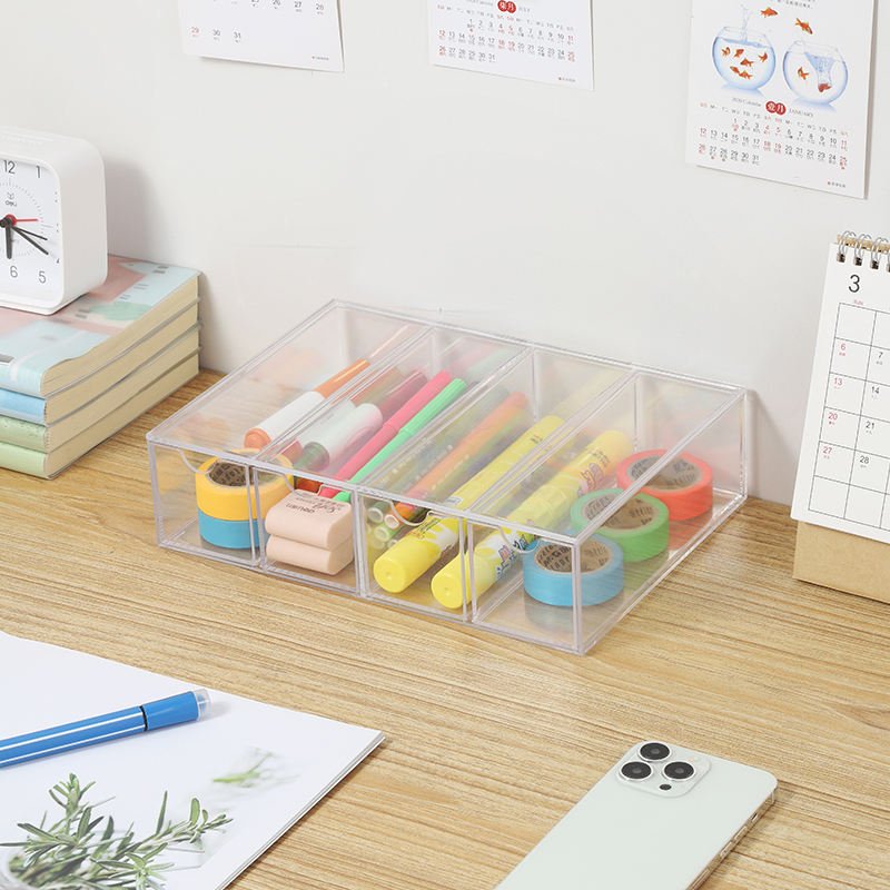 Wholesale Four-layer Acrylic Glasses Case Stackable Toy Stationery Drawer Storage Box Suitable For Home Bathroom Bedroom