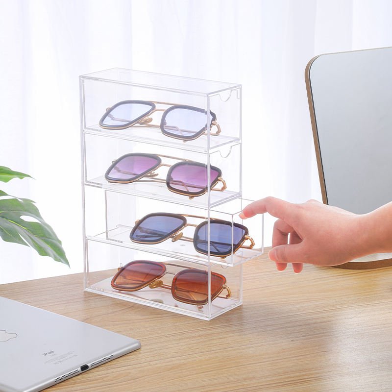 Wholesale Four-layer Acrylic Glasses Case Stackable Toy Stationery Drawer Storage Box Suitable For Home Bathroom Bedroom