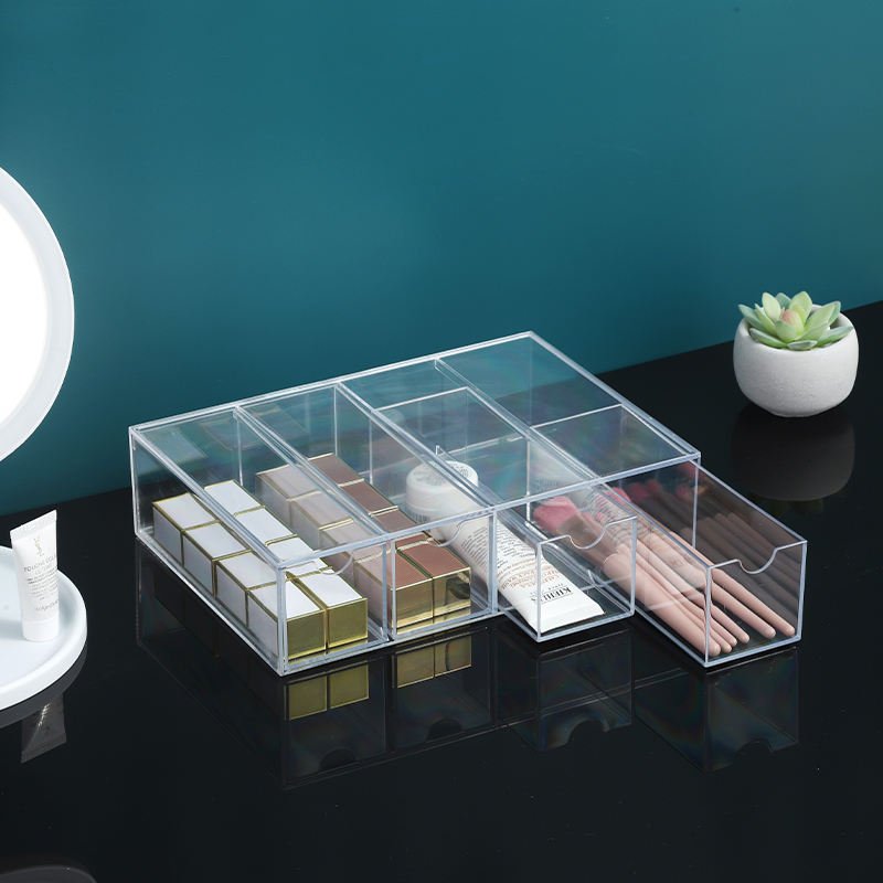 Wholesale Four-layer Acrylic Glasses Case Stackable Toy Stationery Drawer Storage Box Suitable For Home Bathroom Bedroom