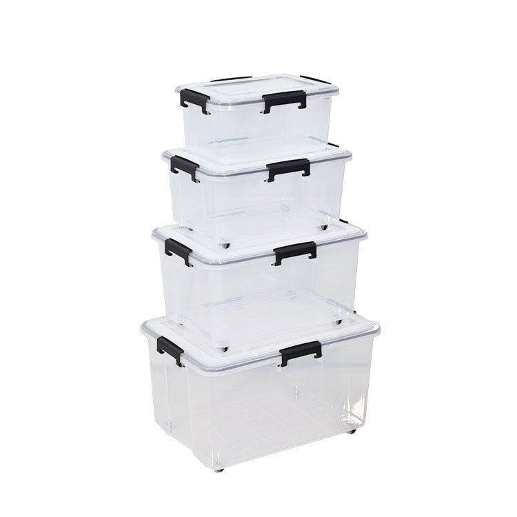 Direct Manufacturer 50L PP plastic storage box with wheels for kitchen household