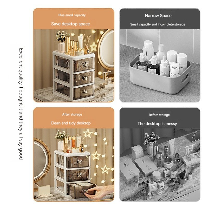 China Wholesale Drawer Dresser Box & Bin Organizer Bedroom Cosmetic Storage Box Price Competitive Container Plastic Storage Box