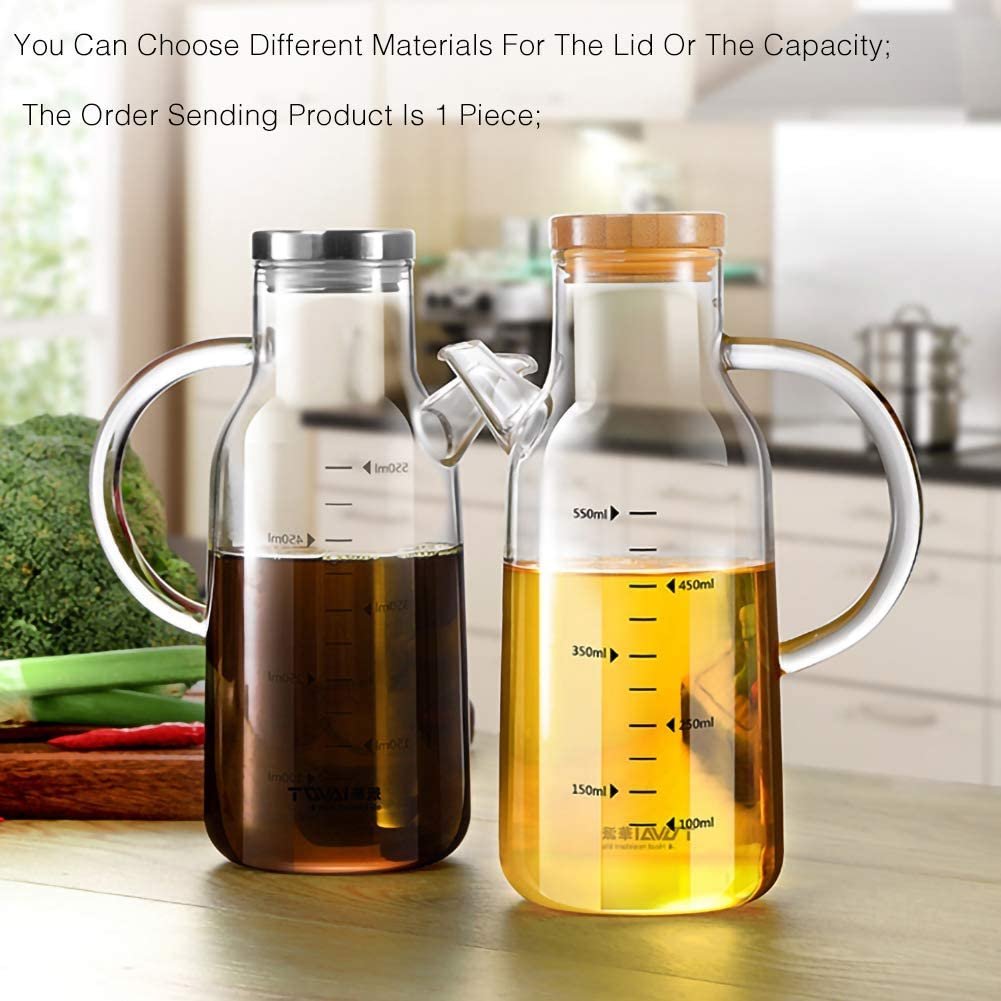 Oil Pot Dispenser Customized Glass Food Storage Jar With Lid High Quality Kitchen Oil Can Kitchen Household Oil Pot Glass 1000ml