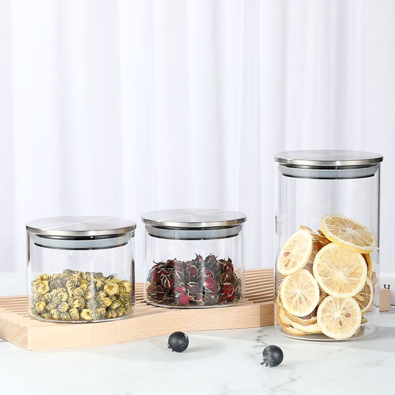 Household Items Storage Jars Glass Food Storage Jar Home and Kitchen Glass Storage Bottles Jars
