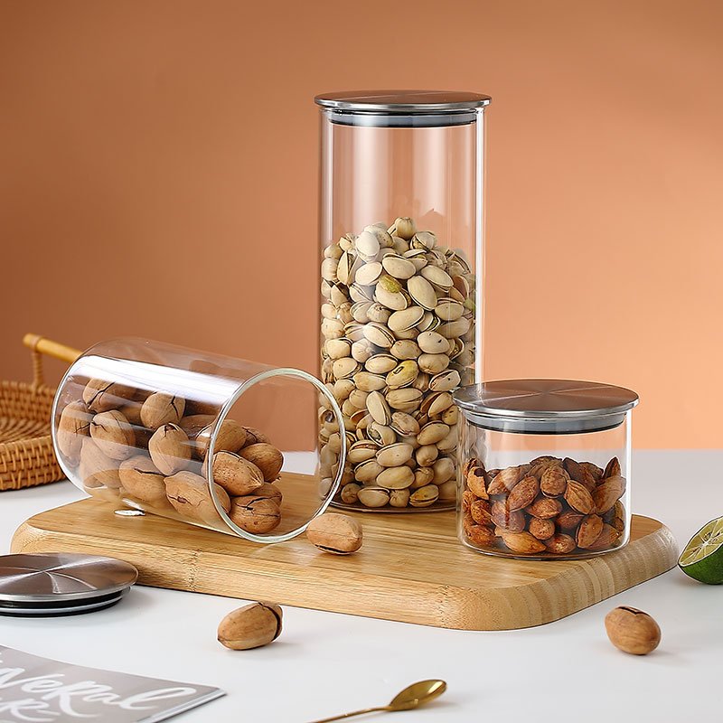 Household Items Storage Jars Glass Food Storage Jar Home and Kitchen Glass Storage Bottles Jars
