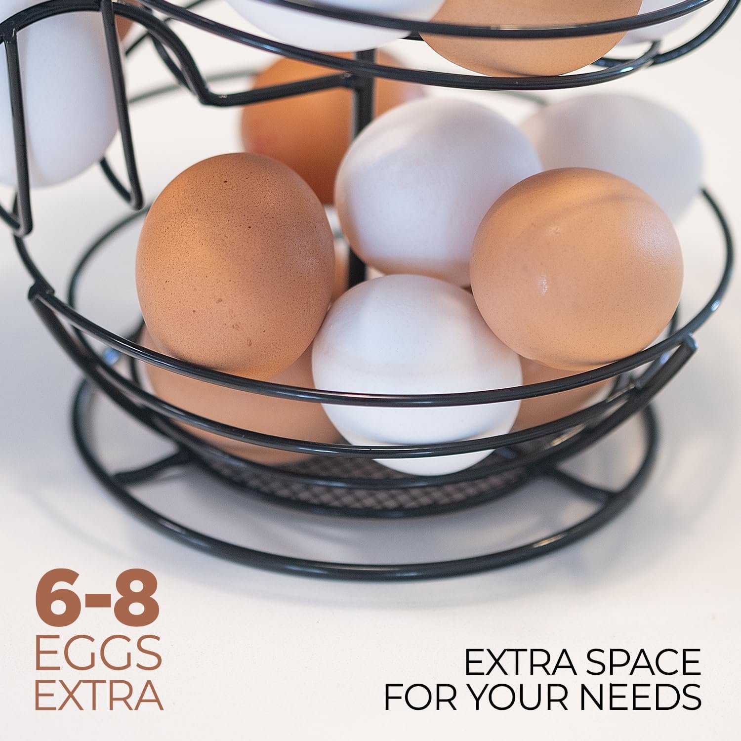2023 New Design Stackable Kitchen Wholesale Decorative Metal Egg Food Holder Storage Container