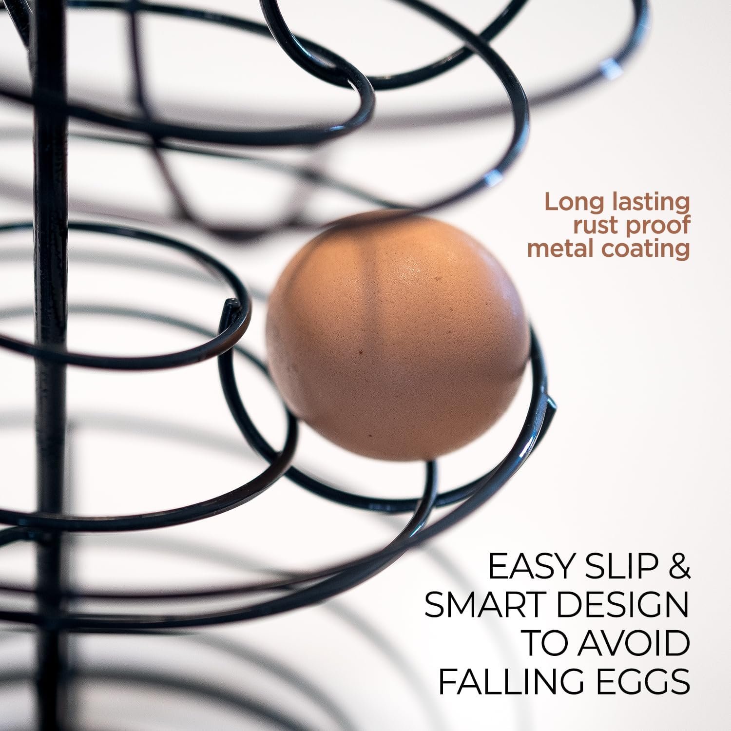 2023 New Design Stackable Kitchen Wholesale Decorative Metal Egg Food Holder Storage Container