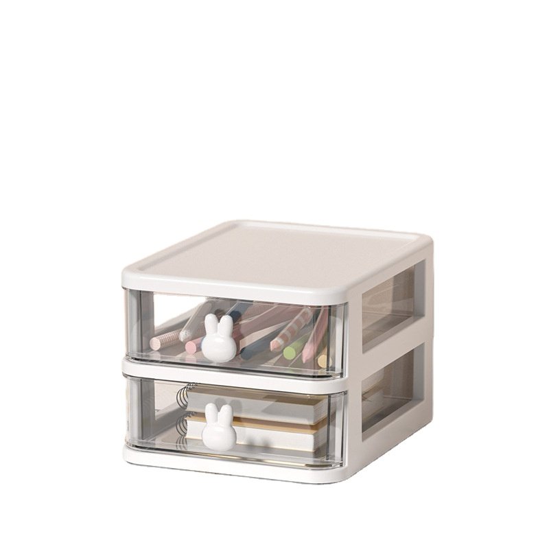 Cute Small Storage Organiser Makeup Organizer Plastic Storage Box with Drawer Organization of The Home Storage Boxes & Bins