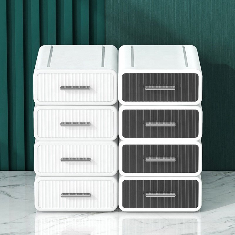 Plastic Desk Storage Box desktop Organization For Cosmetics Makeup Organizer With Drawer