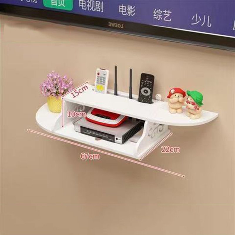 Perforation-free living room TV wall set-top box shelf wall mounted shelving router storage box