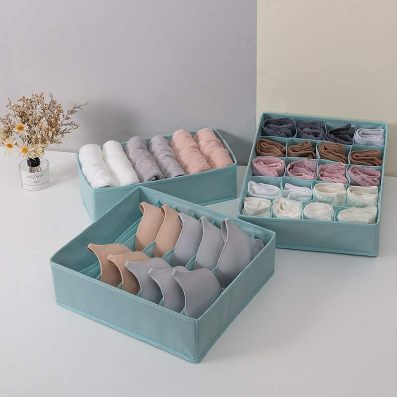 Non-Woven Foldable Drawer Organizer Underwear Socks Organizer Fordable Set Bra Storage Box