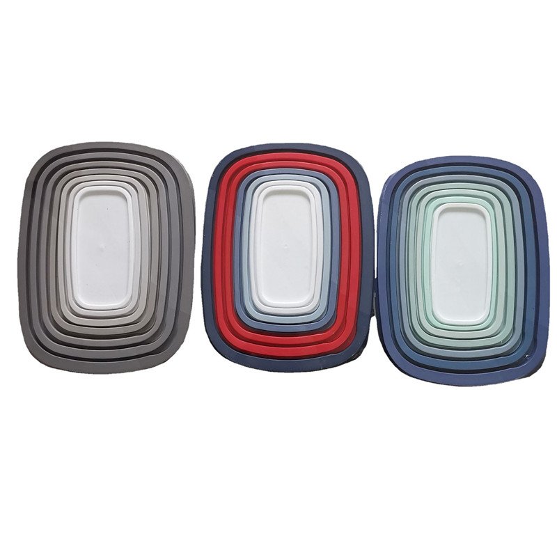 2023 kitchen 7pcs square shape microwavable clear pp plastic food storage container for food