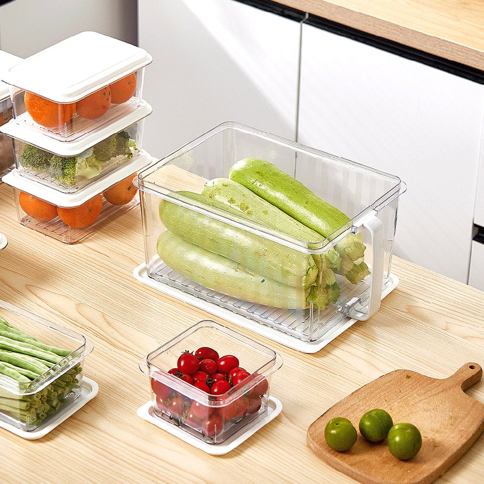 New Design BPA Free Freezer Container Kitchen Frozen Food Fresh Box Refrigerator Reusable Storage Box With Lid