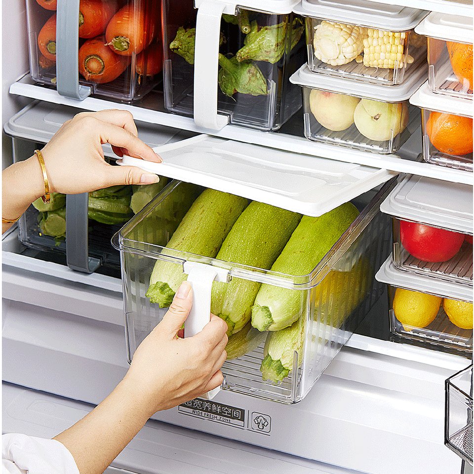 New Design BPA Free Freezer Container Kitchen Frozen Food Fresh Box Refrigerator Reusable Storage Box With Lid