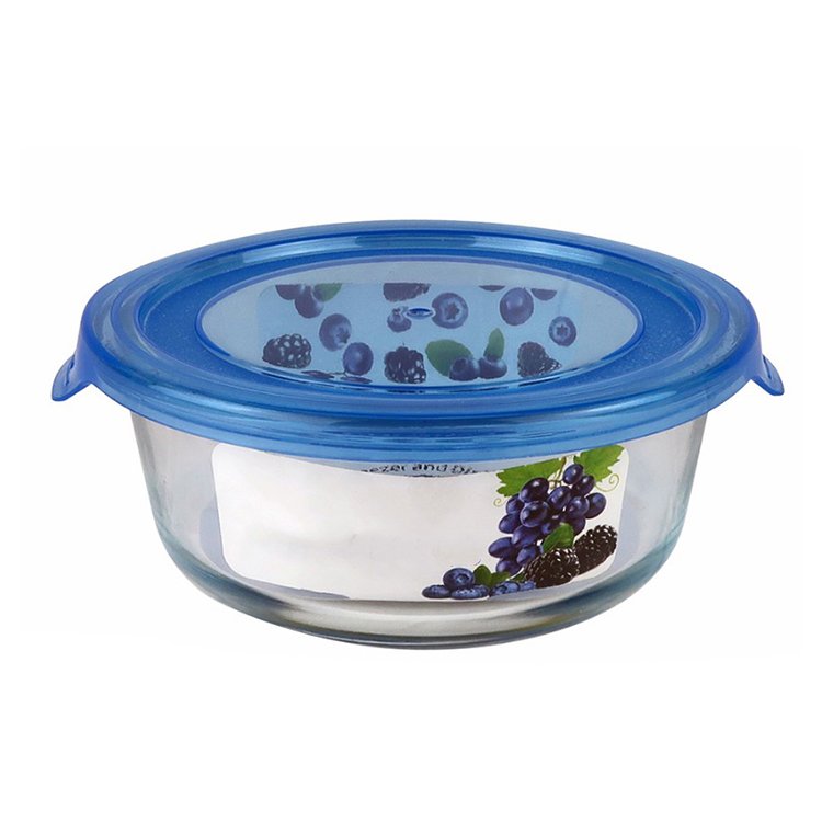 Transparent Round Glass Container Empty Food Storage Round Glass Container