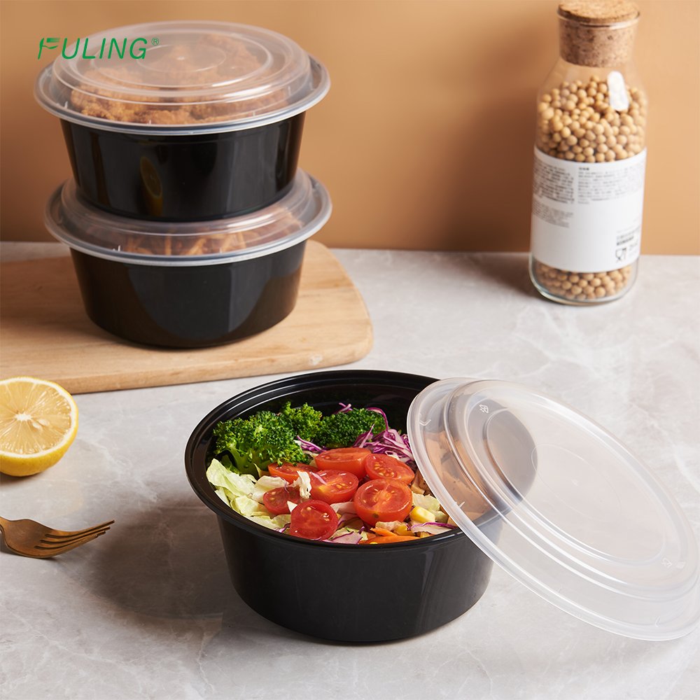 FULING 24oz 26oz 28oz 32oz 38oz Microwave Safe Plastic Food Packaging Containers For Takeaway Hot Cold Food
