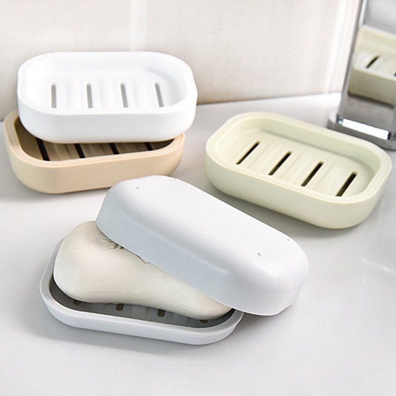 Wholesale Plastic Soap Storage Box Double-Layer Bar Soap Dish Holder for Shower Kitchen Bathroom