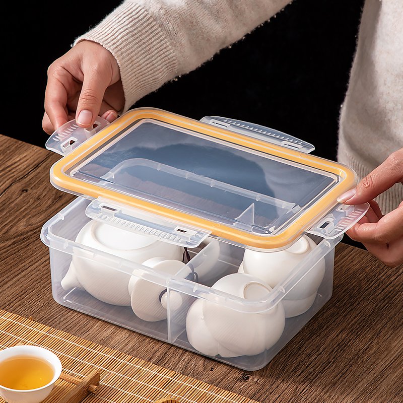 Tea Set plastic Storage Box Multi-Purpose and Dustproof Storage Container The Storage Container for Tea Room