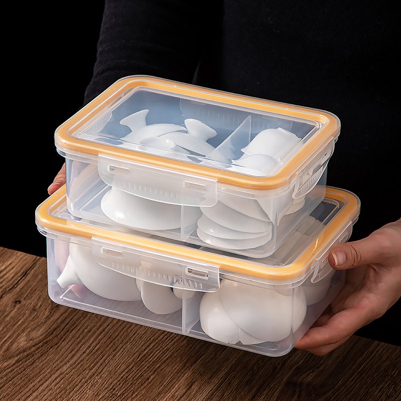Tea Set plastic Storage Box Multi-Purpose and Dustproof Storage Container The Storage Container for Tea Room