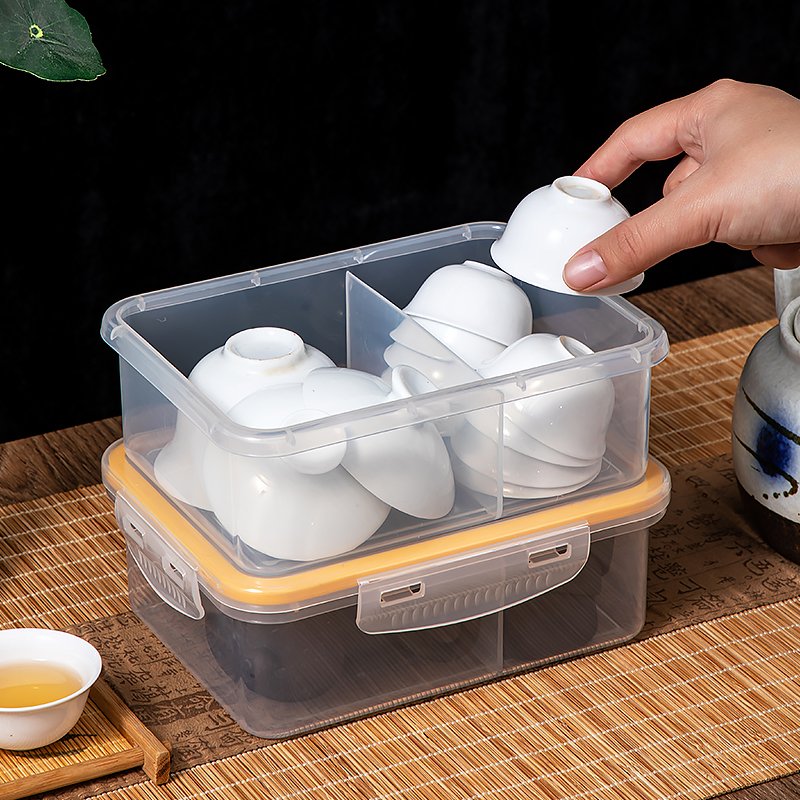 Tea Set plastic Storage Box Multi-Purpose and Dustproof Storage Container The Storage Container for Tea Room