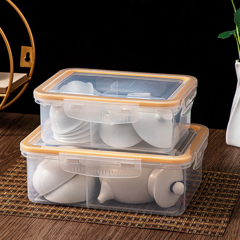 Tea Set plastic Storage Box Multi-Purpose and Dustproof Storage Container The Storage Container for Tea Room