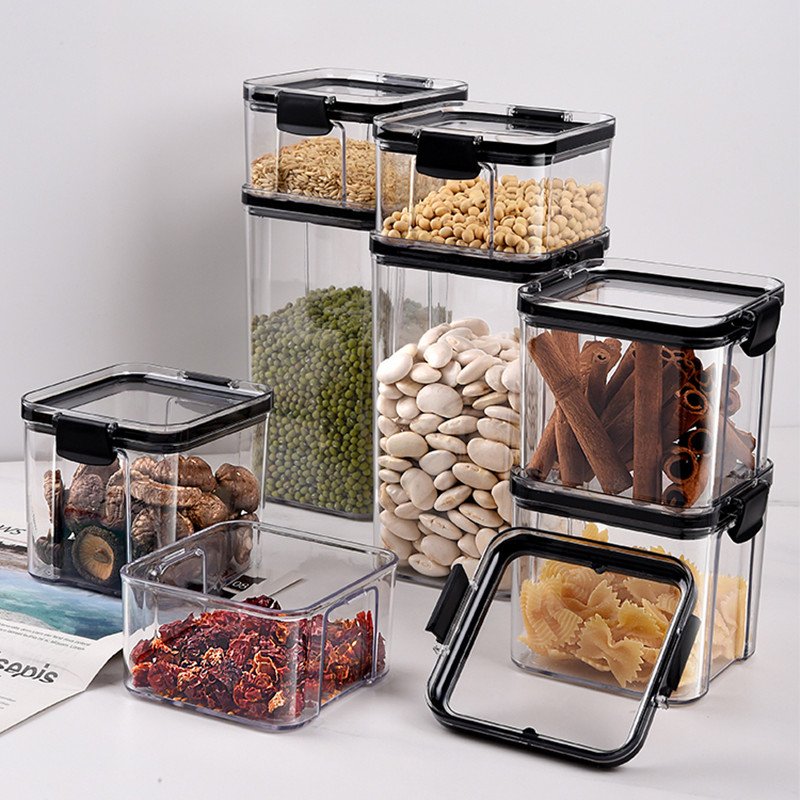 Sample Plastic Airtight Food Storage Containers Bpa Free Storage Pantry Organizer Jar