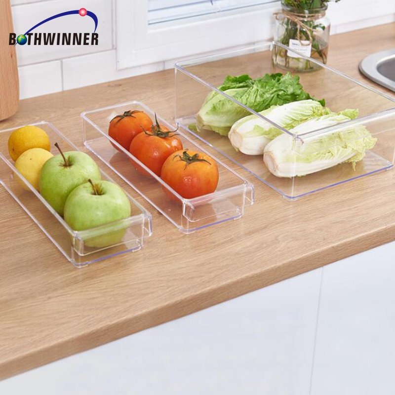 Kitchen Drawer type food storage containers transparent PS plastic food sorting boxes