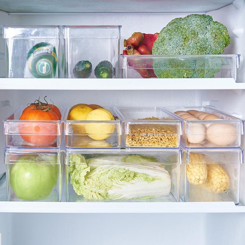 Kitchen Drawer type food storage containers transparent PS plastic food sorting boxes