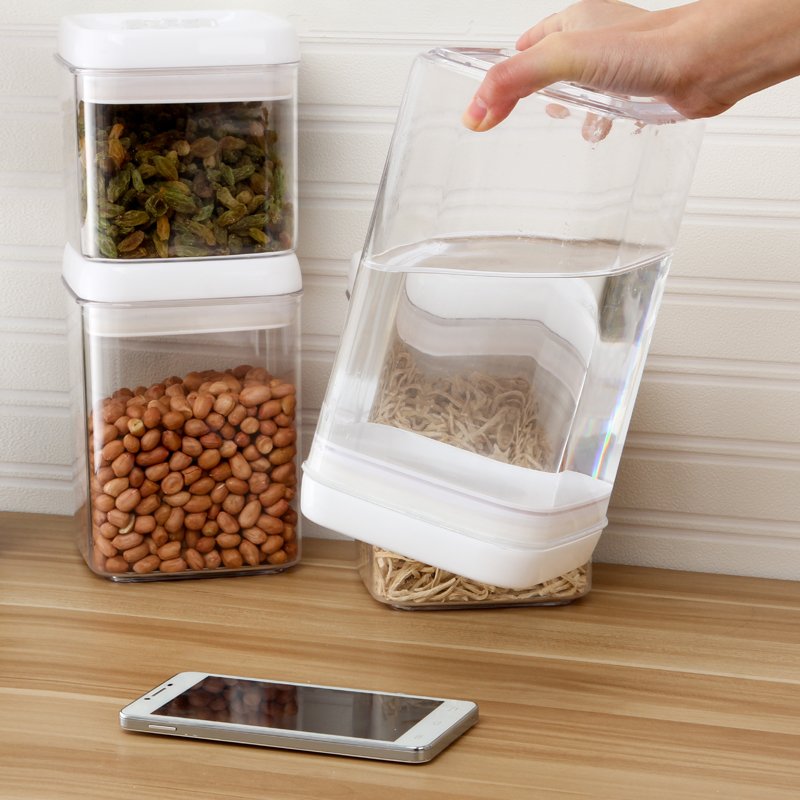 7-piece Set Tight Food Storage Container Home Plastic Transparent Storage Box With Easy Open Lid