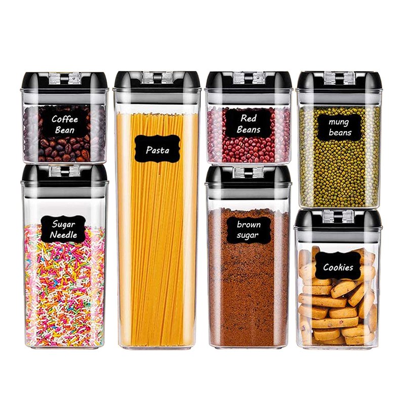 7-piece Set Tight Food Storage Container Home Plastic Transparent Storage Box With Easy Open Lid