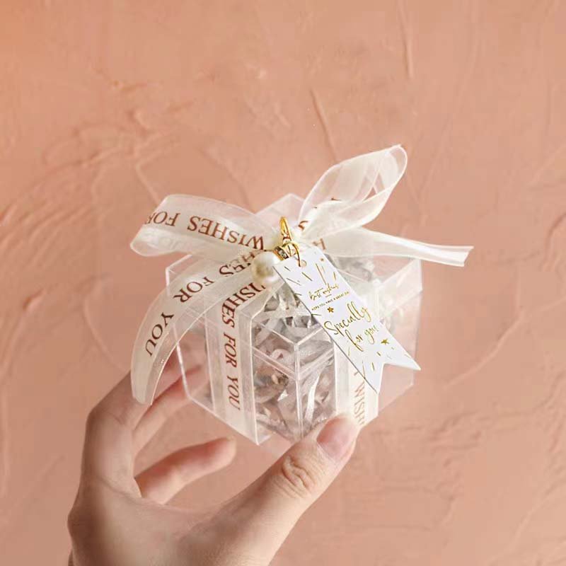 Transparent and Beautiful Acrylic Wedding Candy Boxes with Lid Glass Food Storage Box