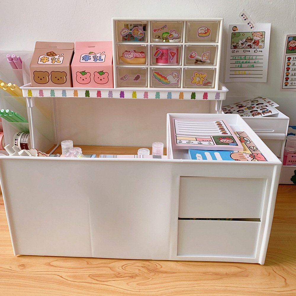 New arrival desk lovely desk plastic drawer storage box for students