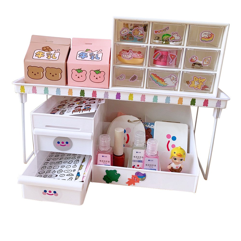 New arrival desk lovely desk plastic drawer storage box for students