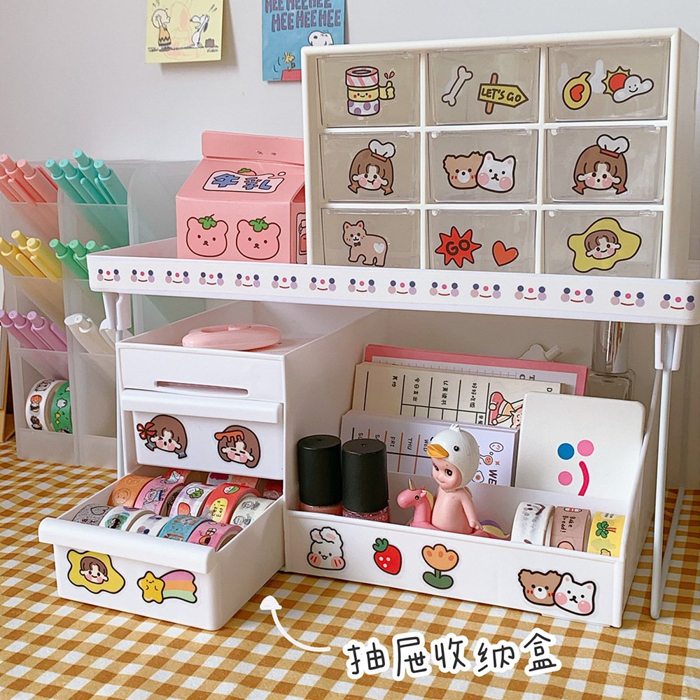 New arrival desk lovely desk plastic drawer storage box for students