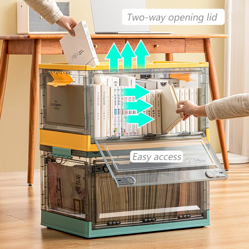 Plastic Folding storage box With Lid Plastic Organizer Closet Organizer Container For Toys Book Car Kitchen Bathroom