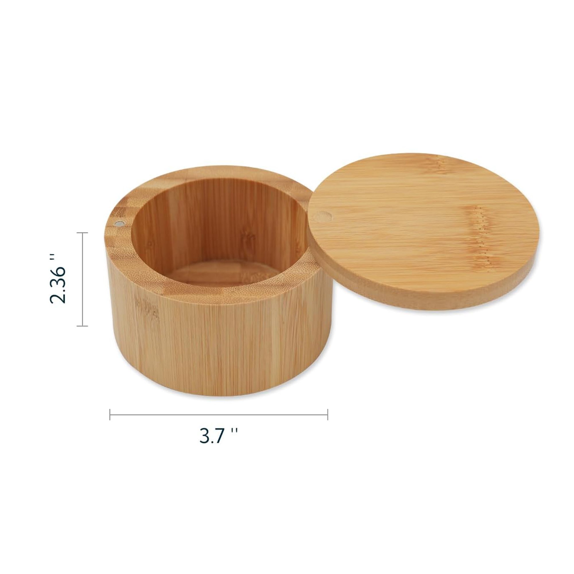 Round Food Storage Bamboo Box Jar Cans With Magnetic Swivel Lid Container For storing Tea Sugar Salt Cereal