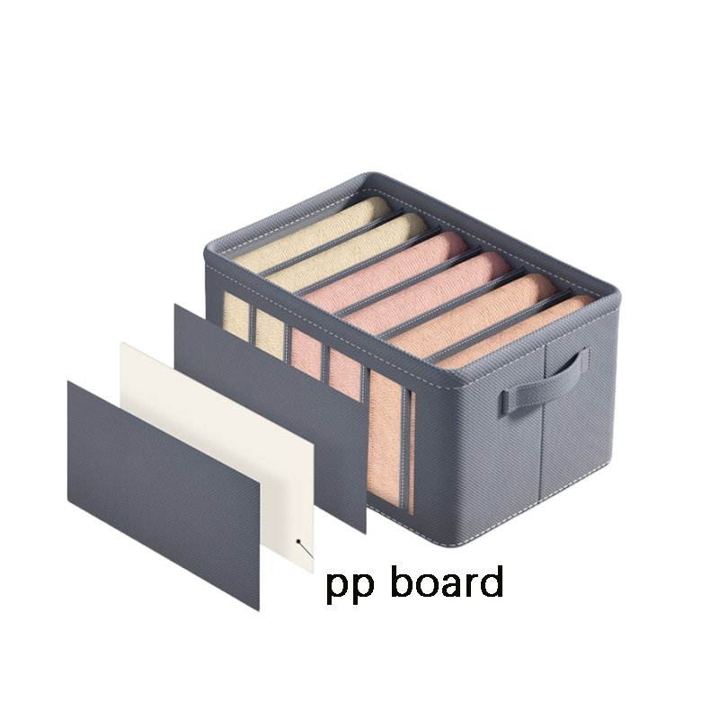 Non-woven Fabric Closet Organizers Foldable Storage Boxes with Grids and Handle for Clothes