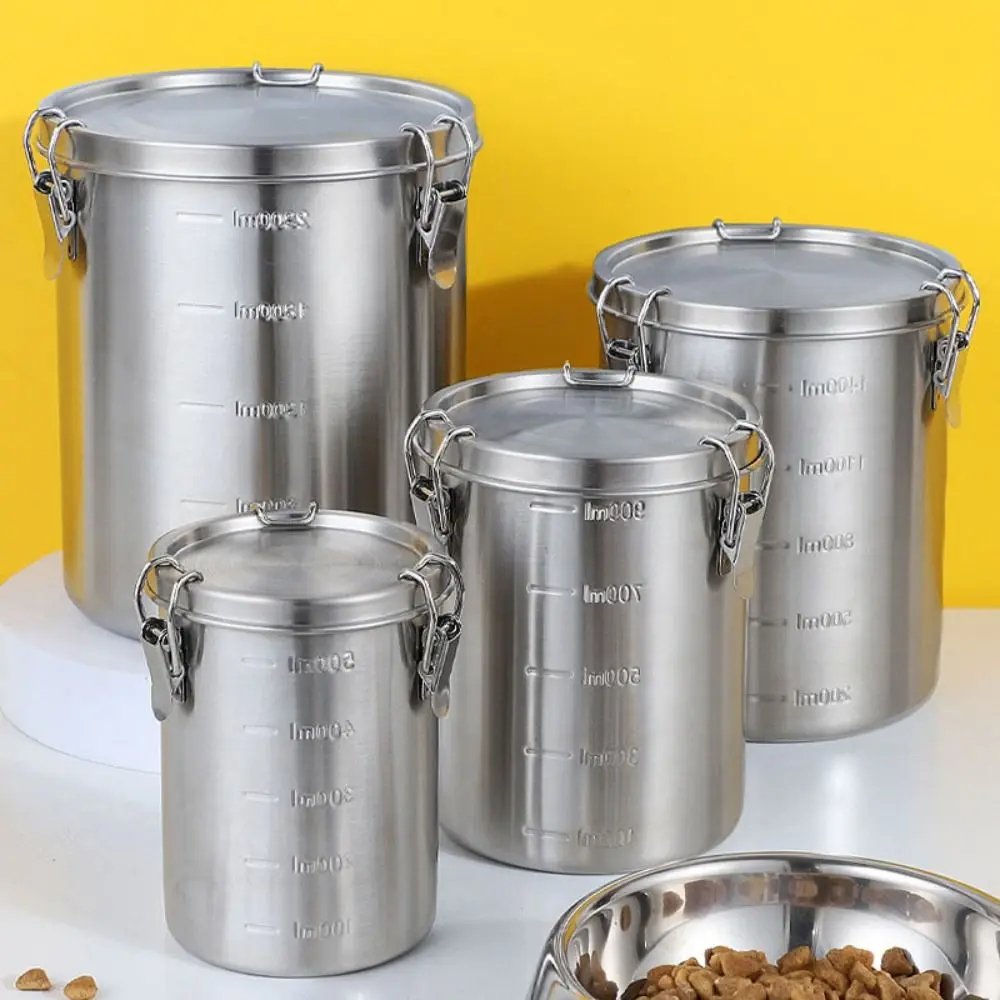 Stainless Steel Seal Hermetic Pots Tea Food Storage Containers Whole Grains Sealed Container Coffee Beans Storage Airtight Jar