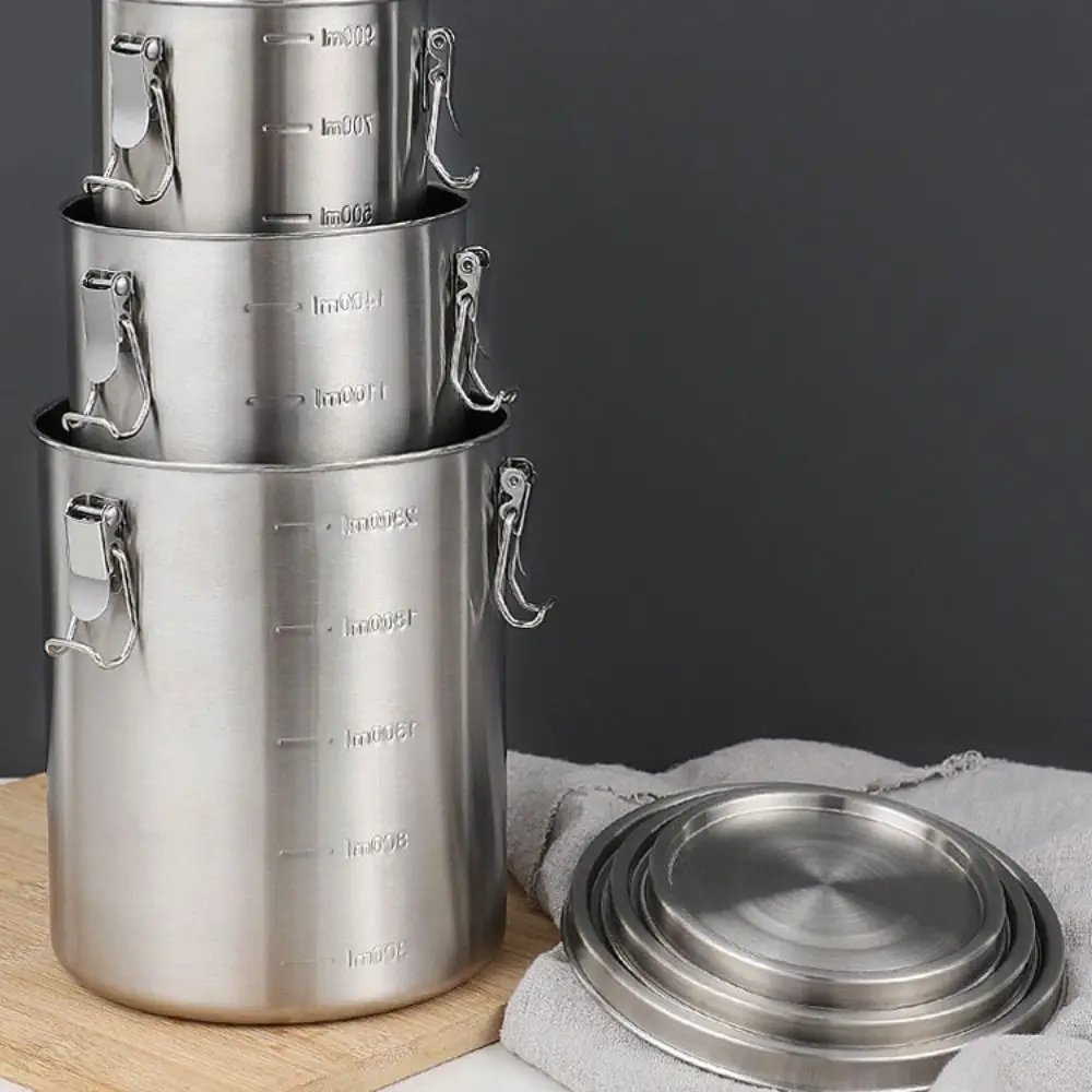 Stainless Steel Seal Hermetic Pots Tea Food Storage Containers Whole Grains Sealed Container Coffee Beans Storage Airtight Jar