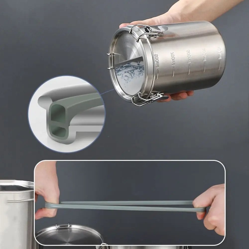 Stainless Steel Seal Hermetic Pots Tea Food Storage Containers Whole Grains Sealed Container Coffee Beans Storage Airtight Jar
