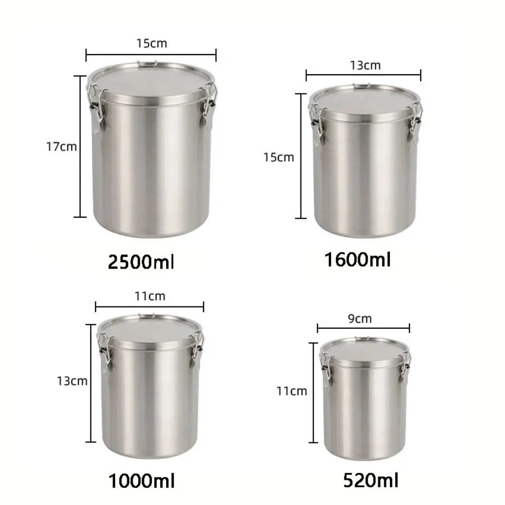 Stainless Steel Seal Hermetic Pots Tea Food Storage Containers Whole Grains Sealed Container Coffee Beans Storage Airtight Jar