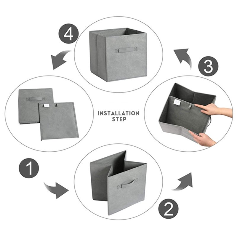 Oem China Wholesale Household Convenient Folding Collapsible Foldable Fabric Clothing Storage Containers Boxes& Bins Stackable