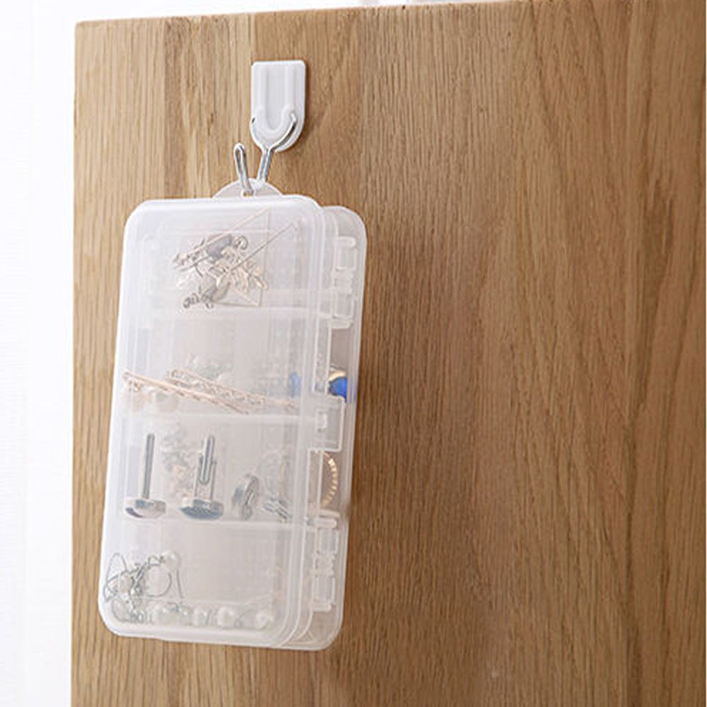 Fashion Double-layer Thickened Compartment Portable Jewelry Box Plastic Transparent Storage Box Mini White Storage Box