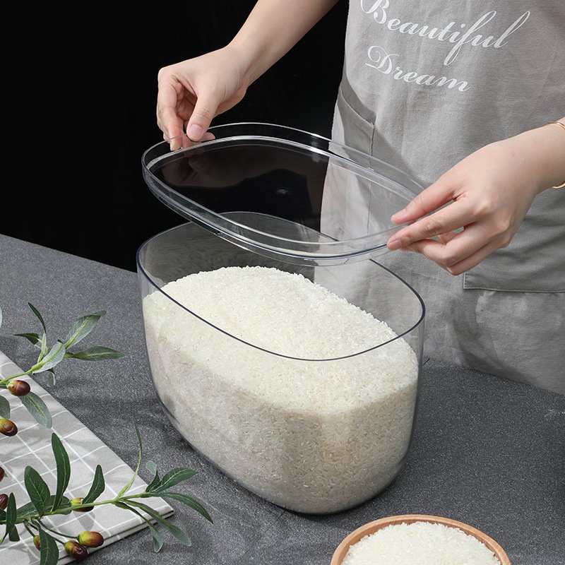 Choice Fun Seal Prevent Dust Transparent Pet Plastic Container Food Clear Rice Storage Box With Lid