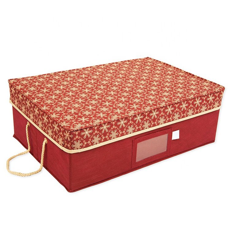 Cardboard Ornament Organizer Storage Box With Dividers Xmas Decoration Storage Boxes