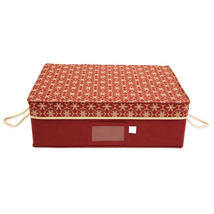 Cardboard Ornament Organizer Storage Box With Dividers Xmas Decoration Storage Boxes