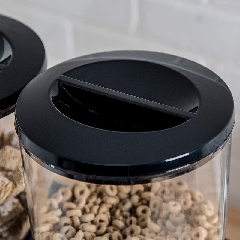 Kitchen Indispensable Dry Food Dispenser Chrome Single Weight and Double Control Breakfast Cereal Oatmeal Rice Bucket Storage