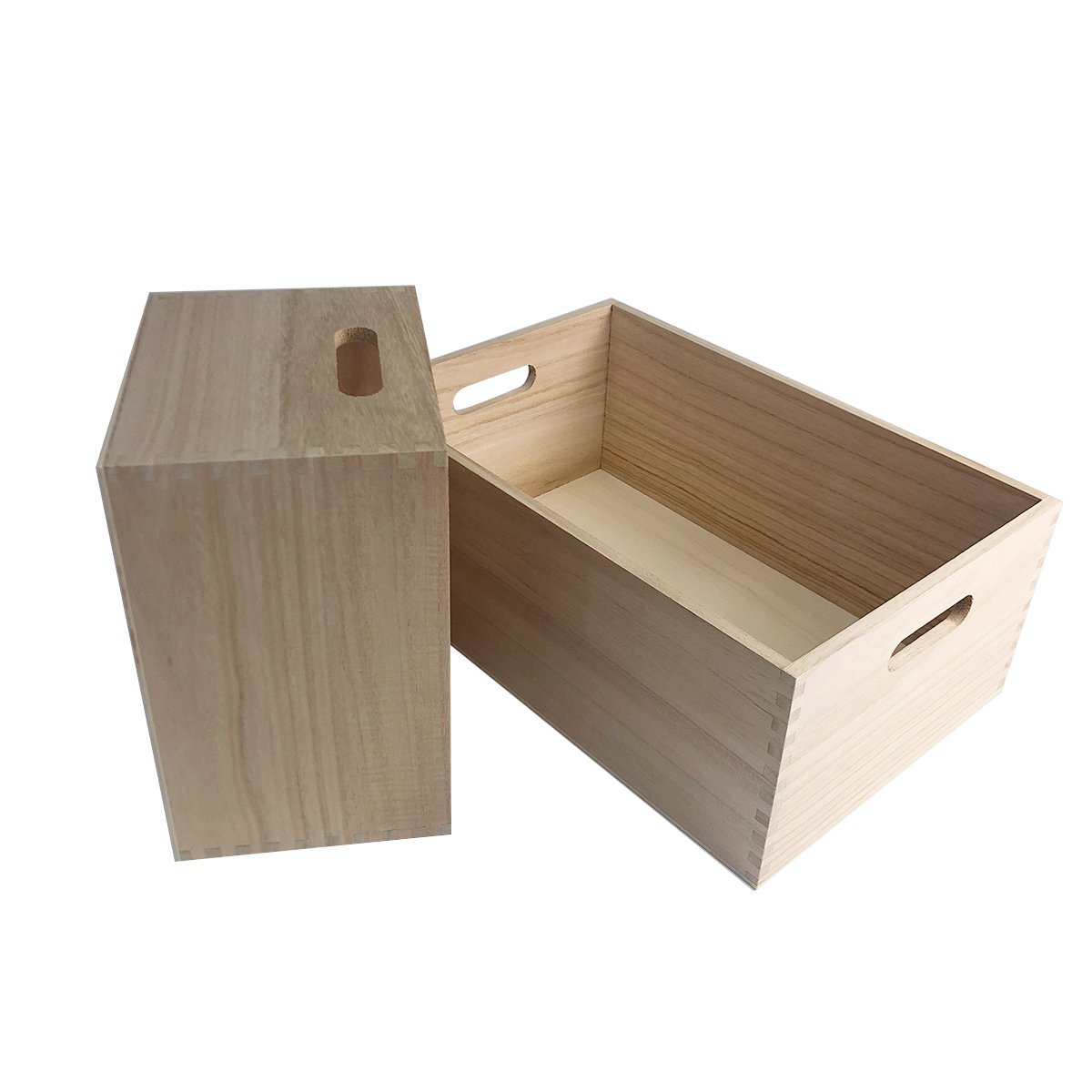 kitchen storage boxes bins rack storage stackable bamboo paulownia wood collapsible organization and storage bin boxes