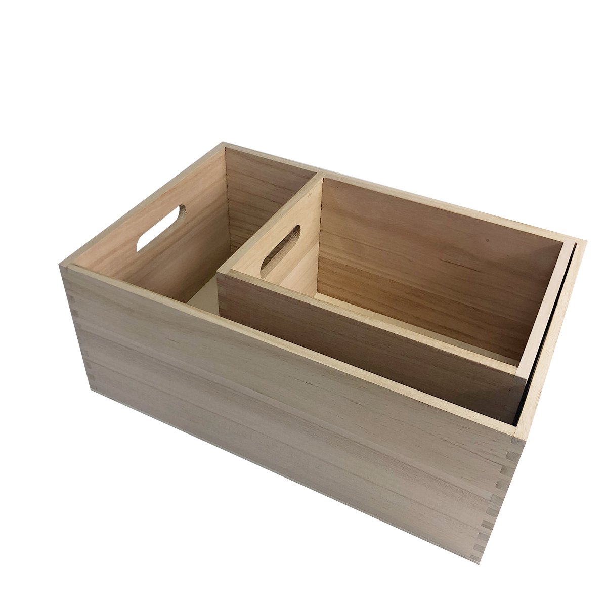 kitchen storage boxes bins rack storage stackable bamboo paulownia wood collapsible organization and storage bin boxes