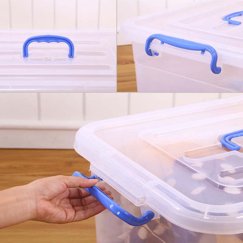 Stackable 15L Clear Plastic Toy Clothes Quilt Storage Container Multifunction Storage Box